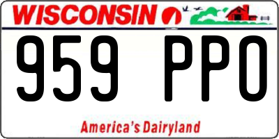WI license plate 959PPO