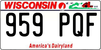 WI license plate 959PQF