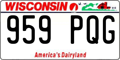WI license plate 959PQG