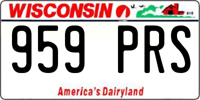 WI license plate 959PRS