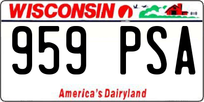 WI license plate 959PSA
