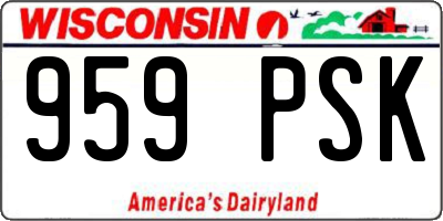 WI license plate 959PSK