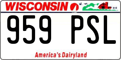 WI license plate 959PSL
