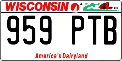 WI license plate 959PTB