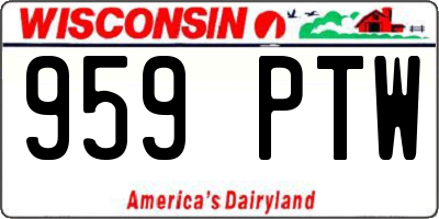 WI license plate 959PTW