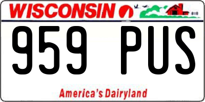 WI license plate 959PUS