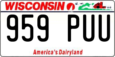 WI license plate 959PUU