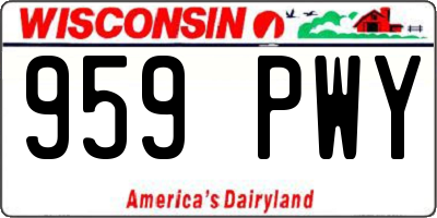 WI license plate 959PWY