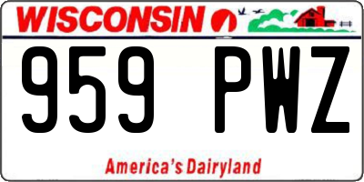 WI license plate 959PWZ