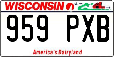 WI license plate 959PXB