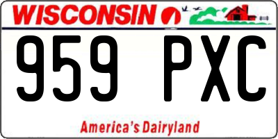 WI license plate 959PXC