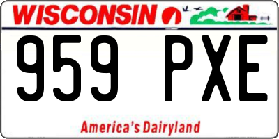 WI license plate 959PXE