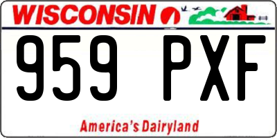WI license plate 959PXF