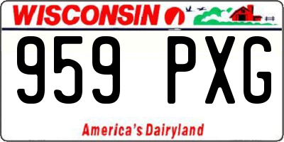 WI license plate 959PXG