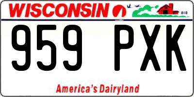 WI license plate 959PXK