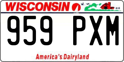 WI license plate 959PXM