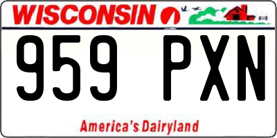 WI license plate 959PXN