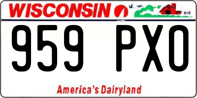 WI license plate 959PXO
