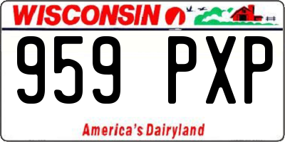 WI license plate 959PXP