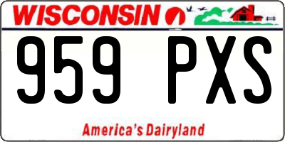 WI license plate 959PXS