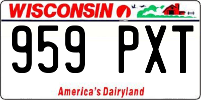 WI license plate 959PXT