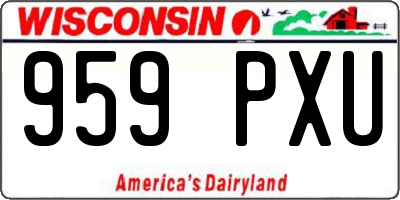 WI license plate 959PXU