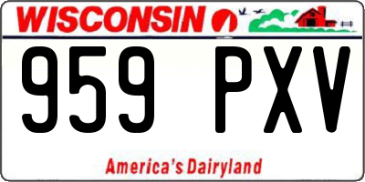 WI license plate 959PXV