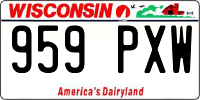 WI license plate 959PXW