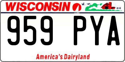 WI license plate 959PYA