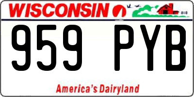 WI license plate 959PYB