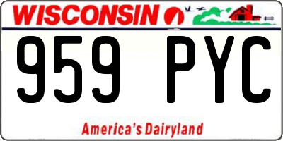 WI license plate 959PYC