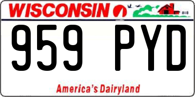 WI license plate 959PYD