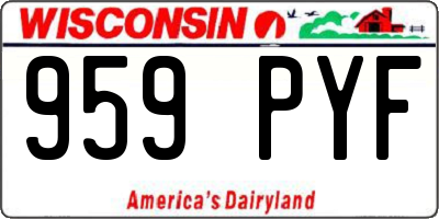 WI license plate 959PYF