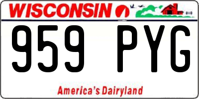 WI license plate 959PYG