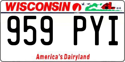 WI license plate 959PYI