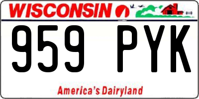 WI license plate 959PYK