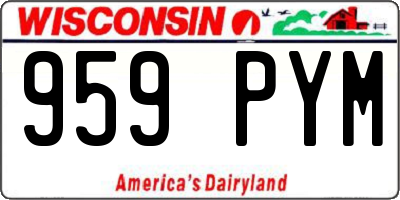 WI license plate 959PYM
