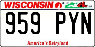 WI license plate 959PYN