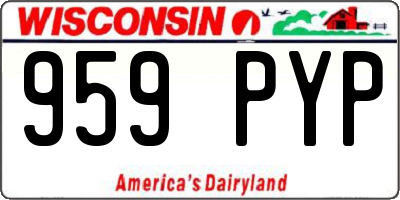 WI license plate 959PYP