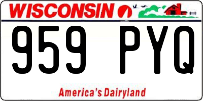 WI license plate 959PYQ