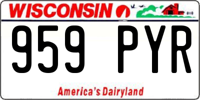 WI license plate 959PYR