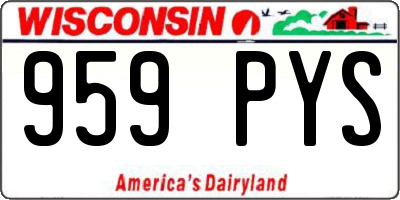 WI license plate 959PYS