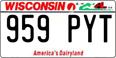WI license plate 959PYT