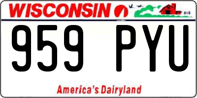 WI license plate 959PYU