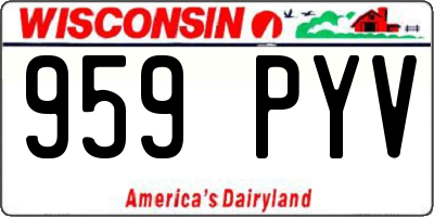 WI license plate 959PYV