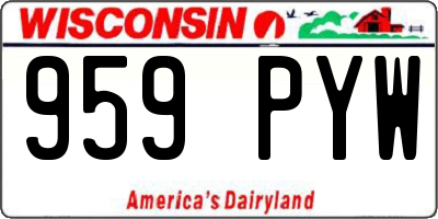 WI license plate 959PYW