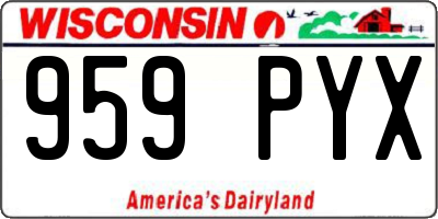WI license plate 959PYX