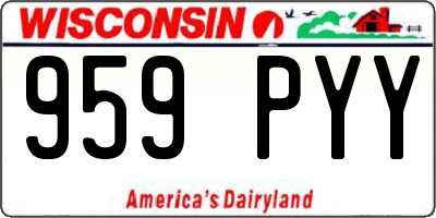 WI license plate 959PYY