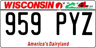 WI license plate 959PYZ