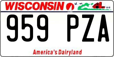 WI license plate 959PZA
